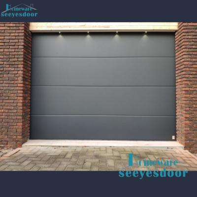 China Heat Insulation Seeyesoor Automatic Opener Garage Door , Black Aluminum Garage Door for sale