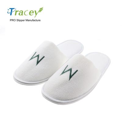 China White Cotton Terry Disposable Hotel Anti-Slippery Slippers for sale