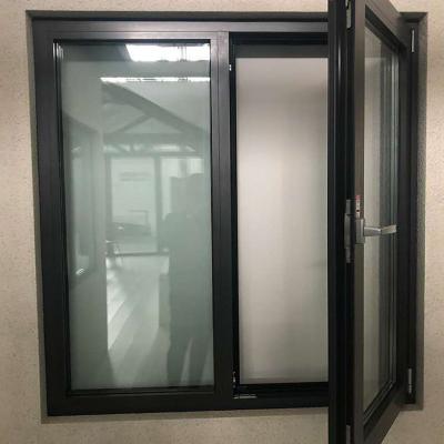 China Folding Aluminum Tilt And Rotate Windows Casement Inward Mood Aluminum Alloy Luster Glass Double Stained Glass Window for sale