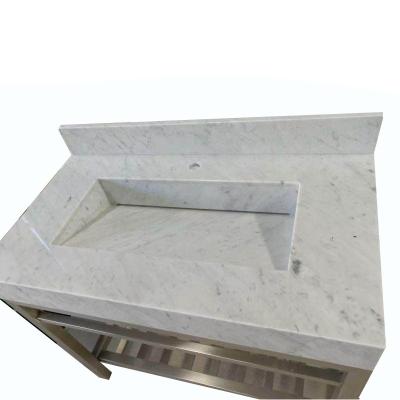 China Modern White Gray Marble Sink for sale