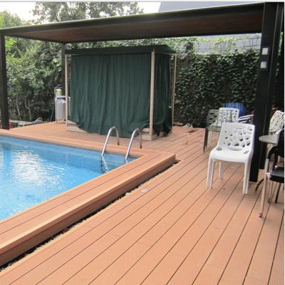 China Cheap Price 140X25 Exterior Hollow Round Decking Flooring WPC Flooring Outdoor Decking for sale