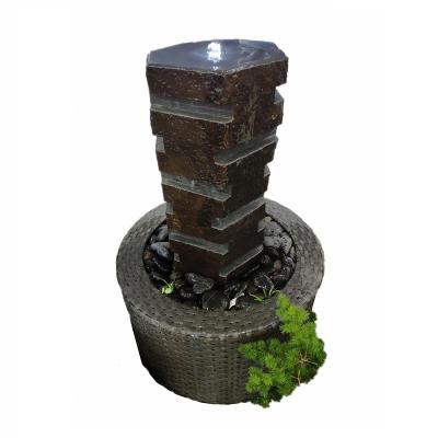 China Modern Outdoor Black Granite Basalt Stone Garden Fountain Stone Water Fountain For Sale for sale