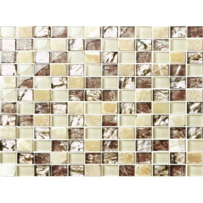 China Parquet 300x300mm Crystal Glass Mosaic Slabs for sale