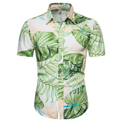 China Anti Pilling Men's Tropical Shirts Printed Funny Design Beach Slim Fit Short Sleeve Hawaiian Shirts For Man Floral Print Plus Size Shirt for sale