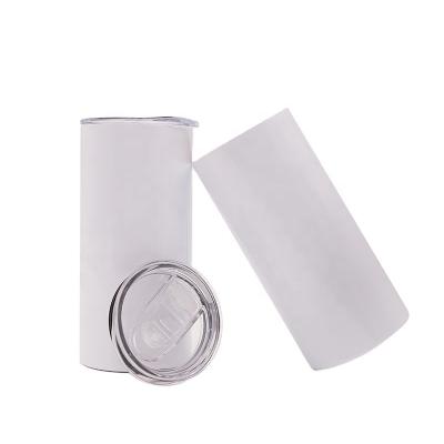 China Viable USA Warehouse Wholesale Skinny 15oz Sublimation Straight Tumbler White Stainless Steel Tumbler for sale