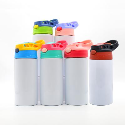 China US Warehouse 12oz Sublimation Blanks Viable Kids Cup Water Bottle Kids Sublimation Stainless Steel Straight Tumbler for sale