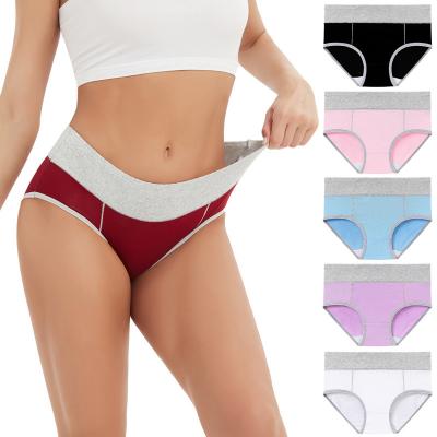 China Polyester Custom Bodysuit High Waisted Panties Breathable 100% Stretch Briefs Regular Plus Size 5 Pack Cotton Women's Sexy Underwear for sale