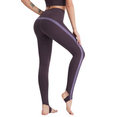 China Breathable Women's Purple Blue Fitness Yoga Pants Multi-Way Multi-Color High Stretch Legs Pants Yoga Tummy Control Tight Waist Pants for sale