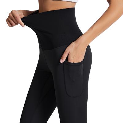 China 2021 Amazon Breathable Jogging Yoga Pants With Adjustable Crotch Pants Shaping High-waisted Tights Gaiters Workout Pants for sale