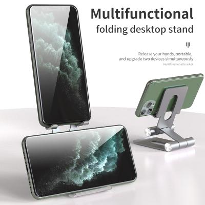 China Multifunctional Universal Folding Mobile Phone Holder Desktop Aluminum Metal Mobile Phone Holder Stand Support for sale