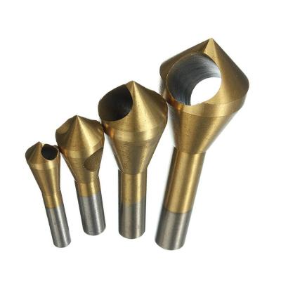 China Metal Drilling 4Pcs Shank 90 Degree 0 Flute Cylindrical HSS Countersink Bits Set For Metal Drilling for sale