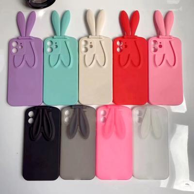 China Mini 13 Pro Max Cute Rabbit Ear Animation Mobile Phone Cases Shockproof TPU For iPhone for sale