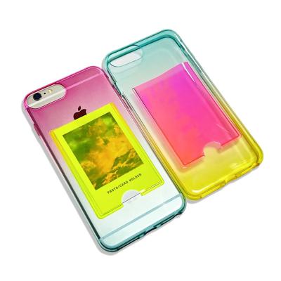 China Soft Flexible Gradient Watercolor Shockproof TPU Phone Case For iPhone 6 7 8 Plus 11 12 Pro Camera Protection Back Cover for sale