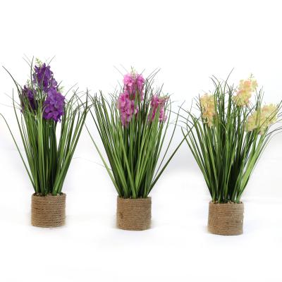 China New Design Indoor Or Outdoor Decorative Faux Onion Grass Artificial Hyacinth Flower Decor For Hotel Store Office Home Decor for sale