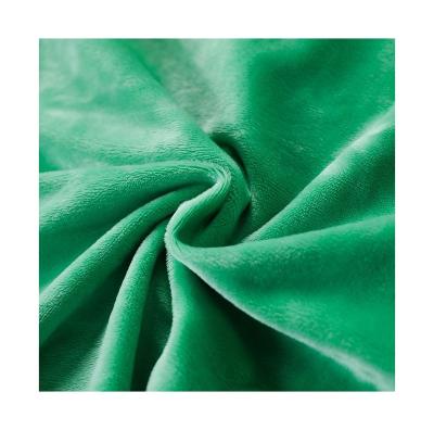 China Sale Sea Green Flannel Fleece Fabric Super Soft Warm Polyester Fabric Anti Static 100% Wool Fabric for sale