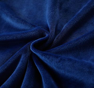 China Dark Blue Anti-static Hot Selling Velvet Fleece Polyester Super Soft Flannel Cloth Fabric for sale