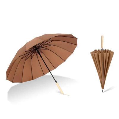 China Contemporary Wooden Handle Patio Umbrellas Long Beach Outdoor Luxury Sun Umbrella Wholesale Sunshade Logo Mini Custom The Rain Wedding for sale