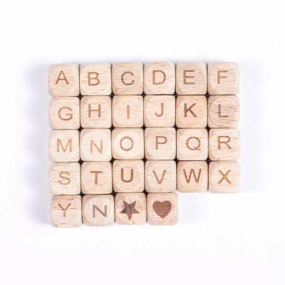 China China New Hot Selling Beech Factory Imports Products Eco-friendly Children's Diy Letter Baby Accessories Molar Wooden Beads Letters for sale