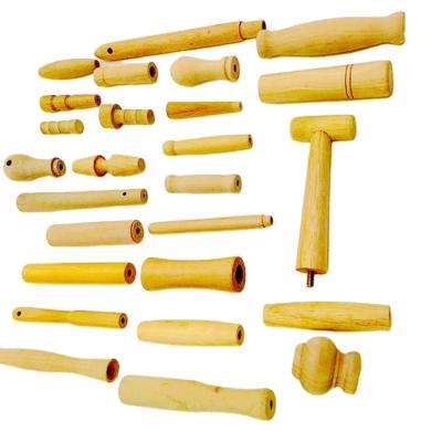 China New Product Modern Manufacturers Deep-made Handle Portable Cosmetic Brush Through Hole Round Wooden Accessories Furnitur Handles for sale