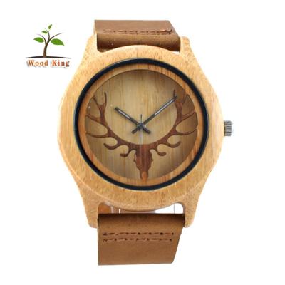 China 2021 New Men's Day/Date Quartz Simple Logo Custom Watches Men Wooden Watch for sale