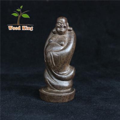 China China Vietnam Agalloch Wooden Wood Carving Woodwork Carve Wholesale Wooden Statue Happy Laughing Buddha for sale