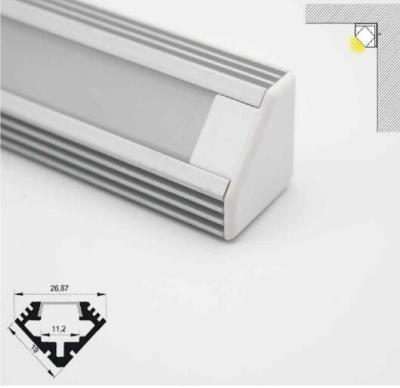 China Corner Led Aluminum Profile Extrusion With Transformer Cover , Led Tape Channel for sale