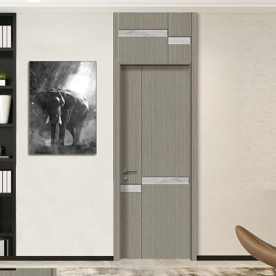 China Factory direct sales new design fashion simple modern solid wood indoor creative bedroom oak splice wooden door for sale