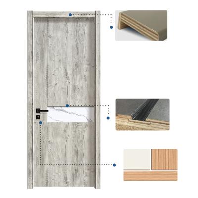 China Wholesale Solid Oak Plywood Interior Door With Frames Wooden Stereo Wood Grain Door Home Bedroom Splicing Doors for sale