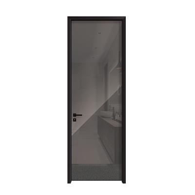 China Modern design avant-garde bathroom glass door partition modern metal glass wood frame explosion-proof glass door for sale