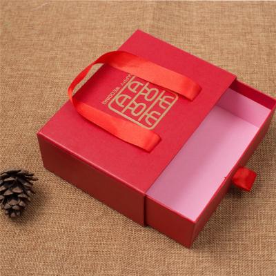 China Handmade Luxury Custom Logo Paper Cardboard Hair Bag Packaging Drawer UV Sliding Gift Boxes For Shirts for sale