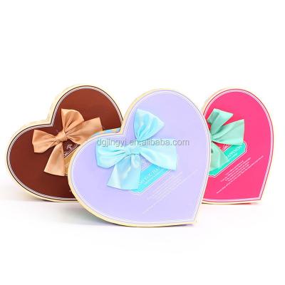 China Beautiful Recycled Materials Colorful Printed Heart Shape Gift Packaging Box With Lid For Chocolate Love Heart Gift Paper Box for sale