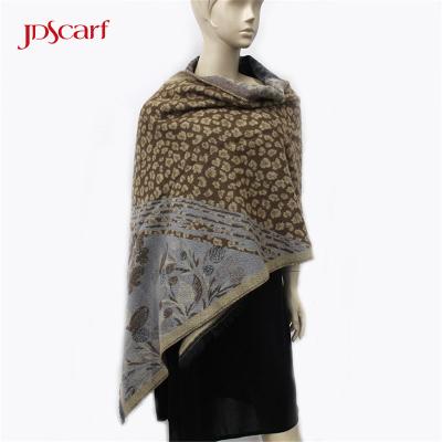 China Jacquard lady winter cashmere women's warm wraps and shawls wool-acrylic shawl wrap for sale