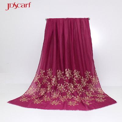 China Exclusive designerable leisure embroidery shawl shawls all types of hijab stoles for sale