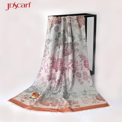 China One Piece Jacquard OEM Ombre Oregon Scarves Orange Scarf for sale