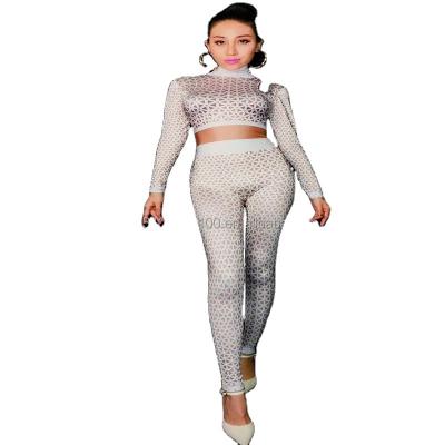 China Black Women's Diamond Sets Flesh Plaid Overalls Gogo Costume Dance Long Sleeve Team DjDs Song Dress for sale