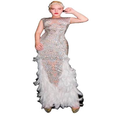 China Goddess Evening Dress Wave Party Dresses New Vintage Long Giant Beaded Sexy Tassel Tassel Party Dress for sale