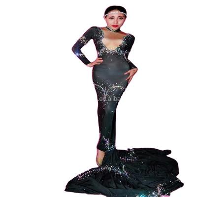 China All-in-one Dresses Ds Costume DJ Singer Stage Costume Jazz Dance Nightclub Diamond for sale