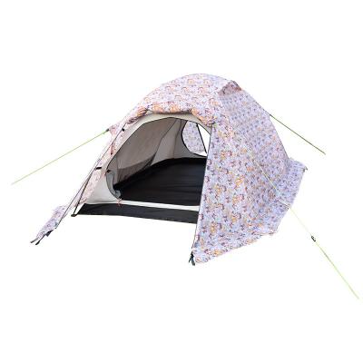 China Diagonal Tying Type Colorful Manual Folding 2 Person Tent With Sunshade And Windproof Wholesale for sale