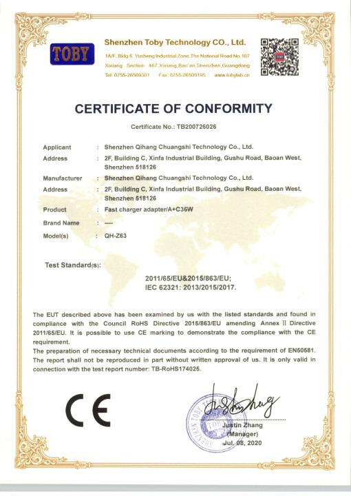 CE - Shenzhen Qihang Chuangshi Technology Co., Ltd.