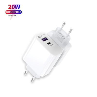 China Mobile Phones EU/US Plug Fast Wall Charger For Phone Adapter 20w Palladium Charger Type C for sale