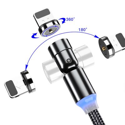 China MP3/MP4 player 2021 new product led 3in1 magnet fast charging magnetic cable for micro C type data line phone cable factory for sale