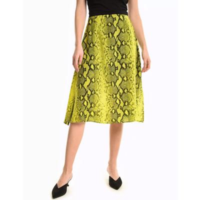 China New Design Anti-Static Custom Ladies Snakeskin Printing Skirt Women's Midi Knee Length Skirt for sale