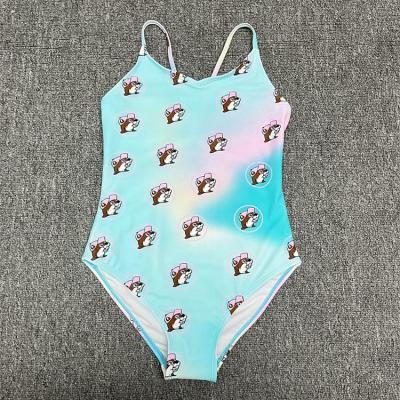 China 2022 OEM Children One Piece Swimsuit New Fashion Print Breathable Kids Swimwear For Girl for sale