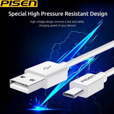 China PISEN 0.8m 1.5m Micro USB Cable Durable Data Sync USB Charger Cable USB Fast Charging Data Cable for sale