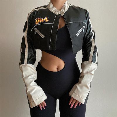 China H7615-spring 2022 trends biker jacket women QUICK DRY short leather coats for ladies for sale