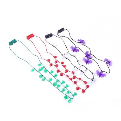 China New Popular PS Light Up LED Bulb Jumbo Shamrock Necklace Christmas Party Decoration for sale