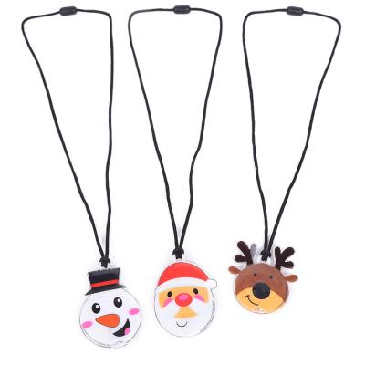 China Cute Beian Christmas Series LED Lighting Up Snowman Christmas Tree Flashlight Pendant Necklace for sale