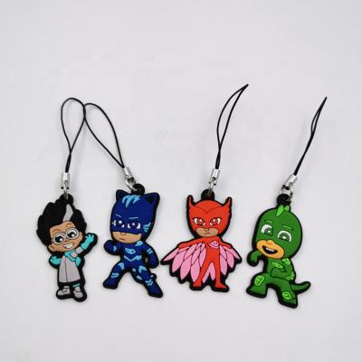 China PVC+metal keychain best quality opp package cartoon characters debossed custom logo pvc key chain dangler for sale