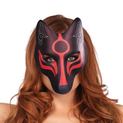 China PU DIY fox mask red is a classic cospaly hand-painted Japanese fox animation mask female party dance mask for sale