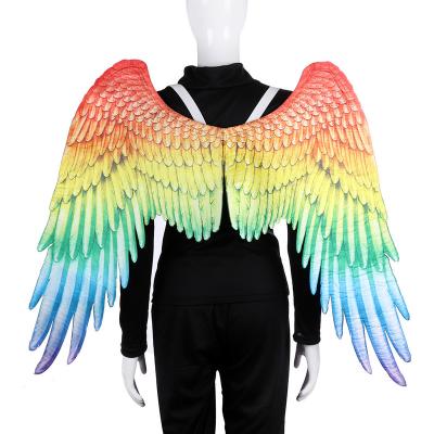 China Non Woven Fabric Manufacturers Wholesale Carnival Halloween Parade Decoration Rainbow Angel Wings for sale